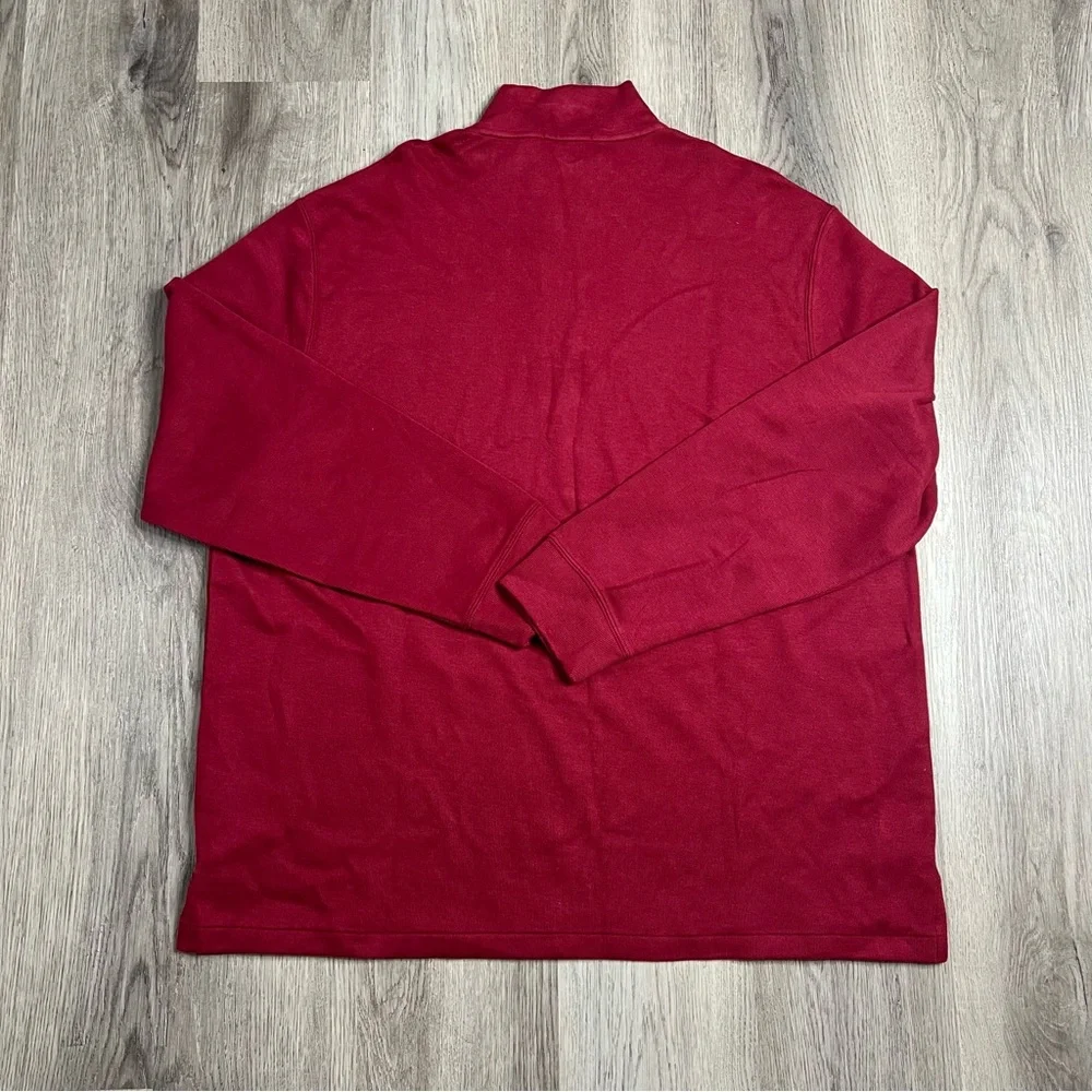 New Polo Ralph Lauren Sweater Mens XXL Red Estate Rib 1/4 Zip Pullover Pony Logo